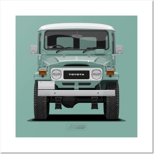 TLC FJ40 Hardtop Niagara Green Front Posters and Art